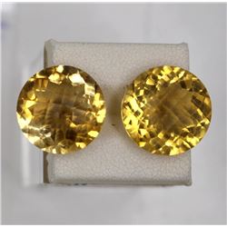 20.70ct Natural citrine round match pair cut