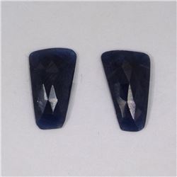 10.28ct Natural ceylon blue Sapphire match pair rose fancy  cut