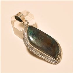 Azurite Pendant Solid Sterling Silver