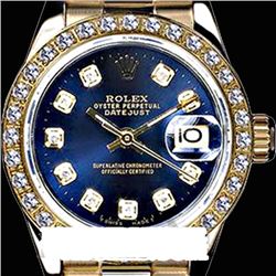 Rolex Men's 18K Yellow President, QuickSet, Diamond Dial & Diamond Bezel - REF-1243W6K