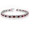 Image 2 : 6.09 CTW Ruby & Diamond Bracelet 14K White Gold - REF-109X3R - 10591