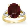 Image 2 : 6.50 CTW Ruby & Diamond Ring 10K Yellow Gold - REF-67Y6X - 12694