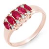 Image 1 : 0.77 CTW Ruby & Diamond Ring 18K Rose Gold - REF-37K3W - 12336
