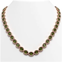 49.46 CTW Tourmaline & Diamond Necklace Rose Gold 10K Rose Gold - REF-763X6R - 40575