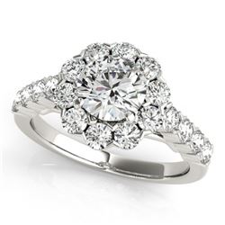 3 CTW Certified VS/SI Diamond Solitaire Halo Ring 18K White Gold - REF-657M2F - 26377