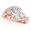 Image 2 : 2.04 CTW Certified VS/SI Diamond Bypass Solitaire 2Pc Wedding Set 14K Rose Gold - REF-448A2V - 31776