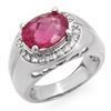 Image 2 : 3.83 CTW Pink Tourmaline & Diamond Ring 10K White Gold - REF-86W4H - 10139