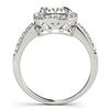 Image 2 : 1.01 CTW Certified VS/SI Cushion Diamond Solitaire Halo Ring 18K White Gold - REF-222M2F - 27114