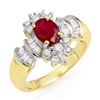 Image 1 : 1.78 CTW Ruby & Diamond Ring 14K Yellow Gold - REF-76Y5X - 12835