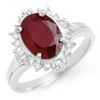 Image 1 : 2.55 CTW Ruby & Diamond Ring 18K White Gold - REF-79M3F - 13121