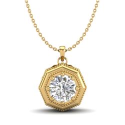 0.75 CTW VS/SI Diamond Solitaire Art Deco Necklace 18K Yellow Gold - REF-180V2Y - 37099