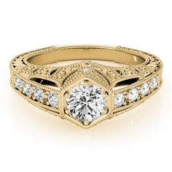 0.65 CTW Certified VS/SI Diamond Solitaire Antique Ring 18K Yellow Gold - REF-137K3W - 27302
