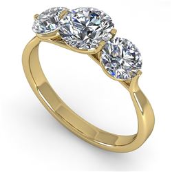 2 CTW Past Present Future Certified VS/SI Diamond Ring Martini 18K Yellow Gold - REF-408N6A - 32257