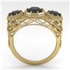 Image 4 : 2 CTW Past Present Future Black Diamond Ring 18K Yellow Gold - REF-90X4R - 36076