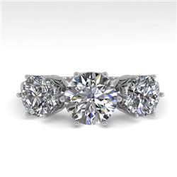 2 CTW Past Present Future Certified VS/SI Diamond Ring 18K White Gold - REF-414H2M - 35910