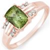 Image 2 : 1.41 CTW Green Tourmaline & Diamond Ring 18K Rose Gold - REF-42M7F - 10519