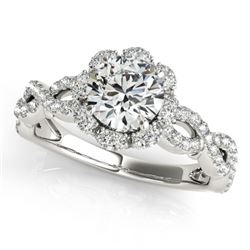 1.69 CTW Certified VS/SI Diamond Solitaire Halo Ring 18K White Gold - REF-411M3F - 26820