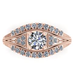 1.50 CTW Solitaire Certified VS/SI Diamond Ring 14K Rose Gold - REF-232Y2X - 38548