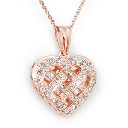 0.38 CTW Certified VS/SI Diamond Necklace 14K Rose Gold - REF-51R3K - 13750