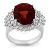 Image 1 : 9.18 CTW Pink Tourmaline & Diamond Ring 18K White Gold - REF-218M2F - 10837