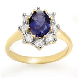 1.75 CTW Kaynite & Diamond Ring 14K Yellow Gold - REF-95X8R - 10606