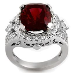 6.15 CTW Pink Tourmaline & Diamond Ring 14K White Gold - REF-157X8R - 11080