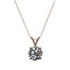Image 4 : 1.29 CTW Certified H-SI/I Quality Diamond Solitaire Necklace 10K Rose Gold - REF-240M2F - 36780