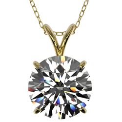 2.53 CTW Certified H-SI/I Quality Diamond Solitaire Necklace 10K Yellow Gold - REF-870X2R - 36820