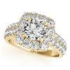 Image 1 : 2 CTW Certified VS/SI Diamond Solitaire Halo Ring 18K Yellow Gold - REF-284M2F - 26442