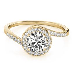 0.75 CTW Certified VS/SI Diamond Bypass Solitaire Ring 18K Yellow Gold - REF-114Y5X - 27656