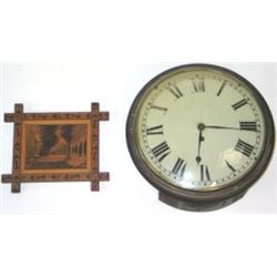 Late C19th / early C20th mahogany circular cased wall clock with single wire...