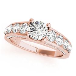 3.05 CTW Certified VS/SI Diamond Solitaire Ring 18K Rose Gold - REF-675M4F - 28141