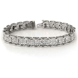 7.0 CTW Certified VS/SI Diamond Bracelet 18K White Gold - REF-488X3R - 14081