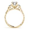 Image 4 : 1.14 CTW Certified VS/SI Diamond 3 Stone 2Pc Set Solitaire 14K Yellow Gold - REF-193M5F - 32053