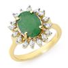 Image 1 : 3.10 CTW Emerald & Diamond Ring 10K Yellow Gold - REF-70Y2X - 12684