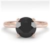 Image 1 : 2.0 CTW Black Diamond Engagement Designer Ring 14K Rose Gold - REF-60Y4X - 38475