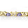 Image 2 : 8.65 CTW Tanzanite & Diamond Bracelet 14K Yellow Gold - REF-118M2F - 13906