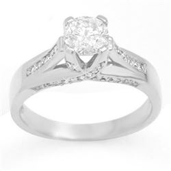 1.18 CTW Certified VS/SI Diamond Ring 18K White Gold - REF-280N6A - 11380