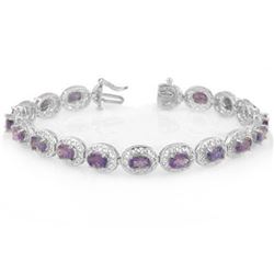 18.0 CTW Tanzanite Bracelet 18K White Gold - REF-161W8H - 11331