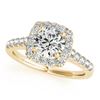 Image 1 : 1.10 CTW Certified VS/SI Diamond Solitaire Halo Ring 18K Yellow Gold - REF-148M2F - 26259