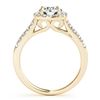 Image 2 : 1.10 CTW Certified VS/SI Diamond Solitaire Halo Ring 18K Yellow Gold - REF-148M2F - 26259