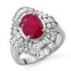 Image 2 : 4.58 CTW Ruby & Diamond Ring 18K White Gold - REF-140R2K - 13089