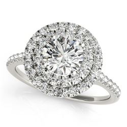 1 CTW Certified VS/SI Diamond Solitaire Halo Ring 18K White Gold - REF-144X5R - 26215