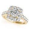 Image 2 : 3.23 CTW Certified VS/SI Diamond 2Pc Wedding Set Solitaire Halo 14K Yellow Gold - REF-306M2F - 30671