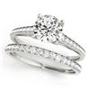 Image 1 : 2.33 CTW Certified VS/SI Diamond Solitaire 2Pc Wedding Set 14K White Gold - REF-615M2F - 31604