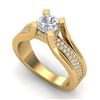 Image 1 : 1.70 CTW Cushion VS/SI Diamond Solitaire Micro Pave Ring 18K Yellow Gold - REF-472Y7X - 37165