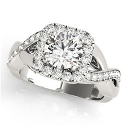 1.65 CTW Certified VS/SI Diamond Solitaire Halo Ring 18K White Gold - REF-408N9A - 26191