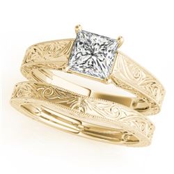 0.75 CTW Certified VS/SI Princess Diamond Solitaire Wedding 14K Yellow Gold - REF-207X5R - 32083