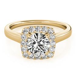 1.37 CTW Certified VS/SI Diamond Solitaire Halo Ring 18K Yellow Gold - REF-393X5R - 26283