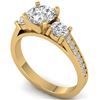 Image 2 : 1.75 CTW Certified VS/SI Diamond 3 Stone Ring 14K Yellow Gold - REF-389M8F - 30389